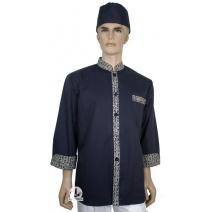 藍中山單排長袖廚師服(領.袖.口袋.門襟配藍日字)