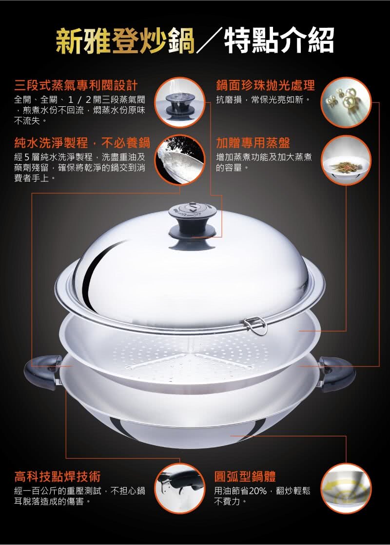 牛頭牌 BUFFALO 炒菜鍋 不鏽鋼鍋 不鏽鋼炒菜鍋