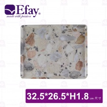 【Efay】GN 1/2托盤  手感烘焙粗水磨石貼花