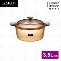 【美國康寧 CORELLE】VSD3.5 晶彩透明雙耳湯鍋3.5L