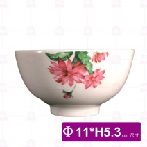 【大同磁器】N89-604 碗-紅嫣花語(10入/組)