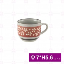 紅櫻6.5cm有耳茶杯 Φ7xH5.6cm