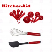 【KitchenAid】經典烘焙4件組 (刮刀/打蛋器/量杯/量匙