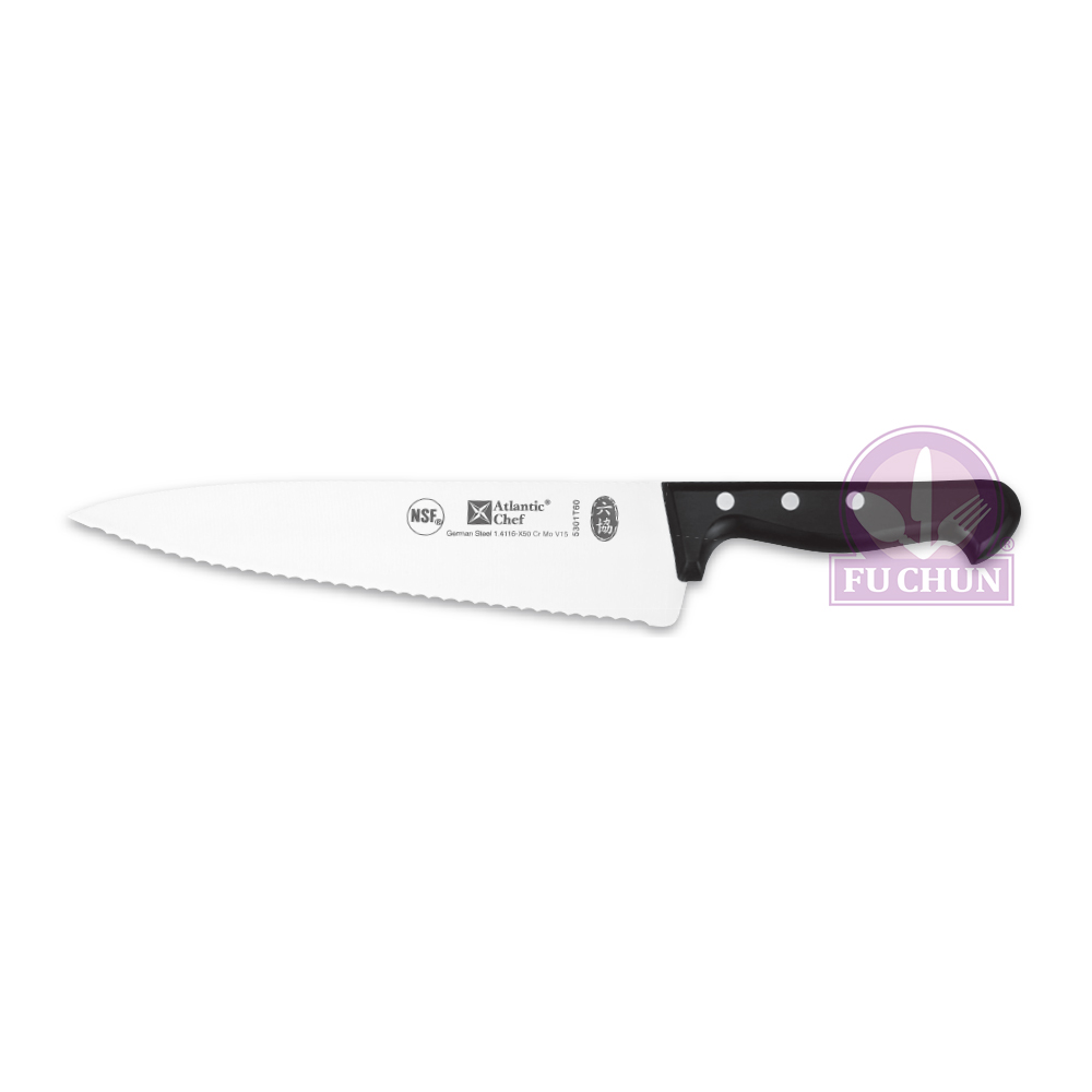 【六協刀具】有鋸齒主廚刀(經典)-鉬釩鋼 23cm