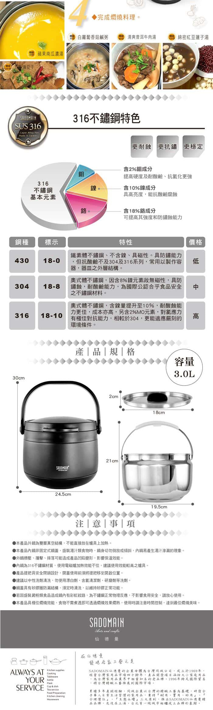 LG3000 仙德曼輕量悶燒提鍋 3L