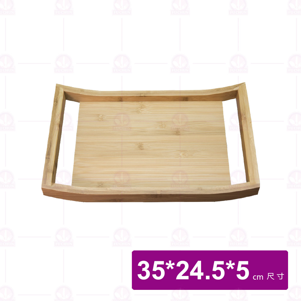 【菊川本味】弧把空邊竹托盤 35x24.5x5cm/M107-35