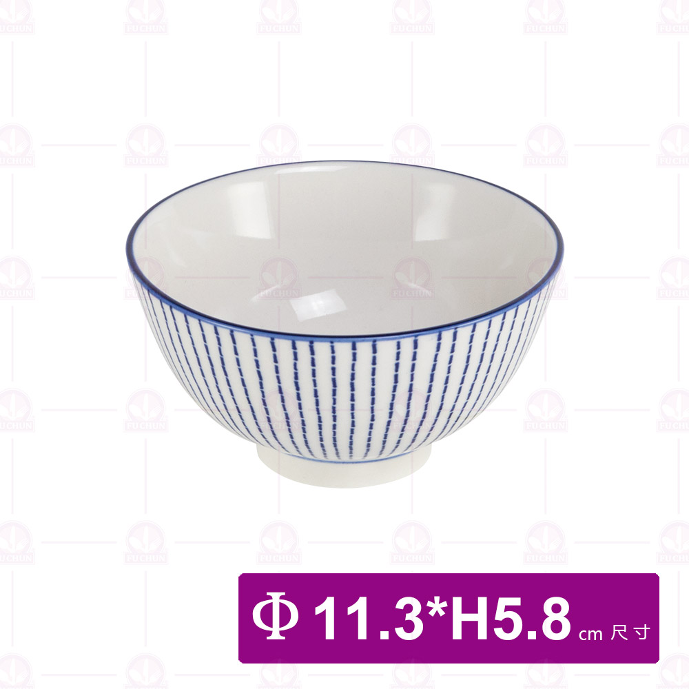 【大同磁器】CZN0030 藍色線飯碗 (120入/箱)