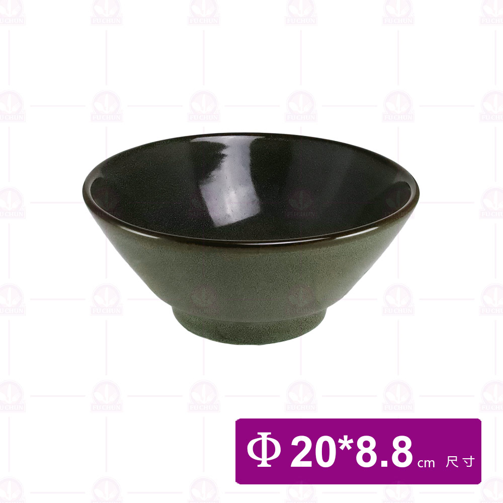 【宜瓷】綠天目碗公8吋 O20x8.8cm (10入/盒)