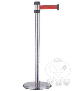 萬向伸縮帶欄柱 銀柱紅帶RS-A2SR/RD(帶長200cm)