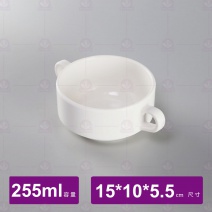 【HS】131 雙耳湯碗-乳白 15x10x5.5cm/255cc