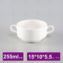 【HS】131 雙耳湯碗-乳白 15x10x5.5cm/255cc