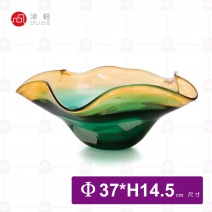 【日本津輕】手作黃綠色琉璃缽