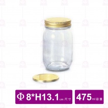 【日本ADERIA】玻璃直瓶(附內蓋) 475ml (6入/盒)