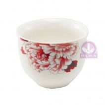 P057-29 富貴吉祥納福杯(紅) 50cc 5.5*H5.4cm