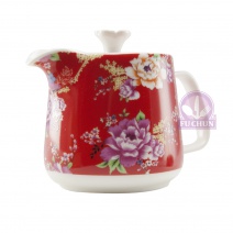 B529-7-2 花團錦簇甜心壺(紅) 240cc 12*H9cm