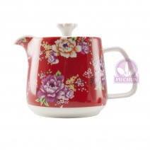 B529-7-2 花團錦簇甜心壺(紅) 240cc 12*H9cm