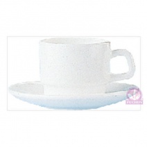 【法國Arcoroc】純白寬邊咖啡杯盤11.2cm(48入/箱)