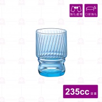【日本ADERIA】亞德利強化水杯 藍色 235cc (6入/盒)