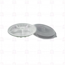 0204AB白色五拼盒(底+蓋100入/箱)Φ27xH6x底高4cm