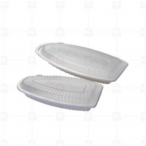 0304AB白色船型盤(底+蓋100入/箱)41x20xH75cm