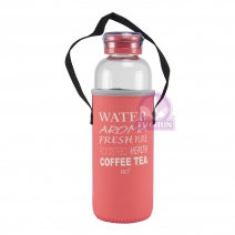 時尚隨身玻璃水瓶-粉紅 580ml Φ6.5*H22cm
