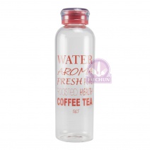 時尚隨身玻璃水瓶-粉紅 580ml Φ6.5*H22cm