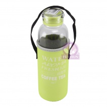 時尚隨身玻璃水瓶-綠 580ml Φ6.5*H22cm