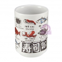 壽司茶杯 2.5吋-魚(英文)  Φ7.2xH10cm