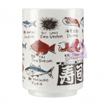 壽司茶杯 2.5吋-魚(英文)  Φ7.2xH10cm
