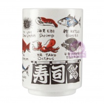 壽司茶杯 2.5吋-魚(英文)  Φ7.2xH10cm