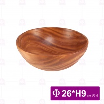 【菊川本味】F40-26 桃木沙拉碗 Φ26xH9cm