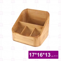 【菊川本味】J17 圓角4格竹置物桶 17x16xH13cm