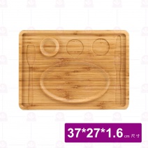 【菊川本味】M123-37 6格竹餐盤-長方 37x27xH1.6cm