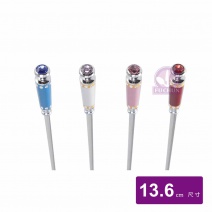 水鑽鑲金咖啡匙-銀/水藍/粉紅/紅-13.6cm(單入)