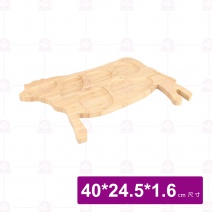 【菊川本味】牛形六格竹盤40x24.5x4.7cm/M128-23