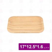 【菊川本味】圓角弧面淺竹盤-長方 17x12.5x1.6cm/M130