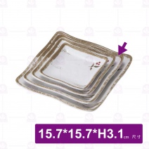 【Shunta金順代】秋日四方皿 (6入/盒)15.7x15.7x3.1cm