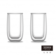 【仙德曼 SADOMAIN】雙層玻璃咖啡直杯(2入)350ml