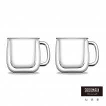 【仙德曼 SADOMAIN】雙層玻璃咖啡耳杯(2入)250ml