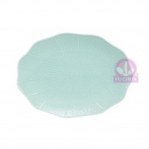 【大同磁器】FA0006 綠荷葉長盤-14吋 (16入/盒)