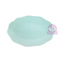 【大同磁器】FA0006 綠荷葉長盤-14吋 (16入/盒)