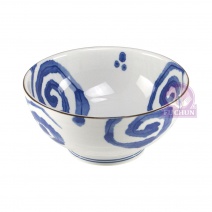【日本進口】B100-1 7吋麵碗 渦 Φ18.5x8.8cm