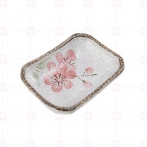 3.5吋紅梅長方切角碟( PL08-3.5 ) 9x6.5x3.2cm