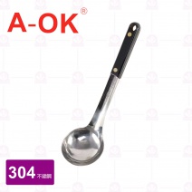 【A-OK】 304不銹鋼電木小圓杓(密) 26cm