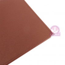 咖啡色 十字紋MENU本 含膠套5張 32x25cm