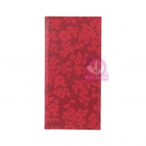 紅色百花紋 帳版夾 22.5x11cm