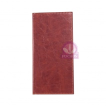 咖啡色 油皮素面帳版夾 22.5x11cm