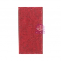 紅色 油皮素面帳版夾 22.5x11cm