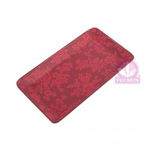 紅色百花紋 小費盤 19.5x10.5xH1.5cm