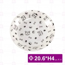【大同磁器】湯皿8吋-黑福 Φ20.6xH4cm